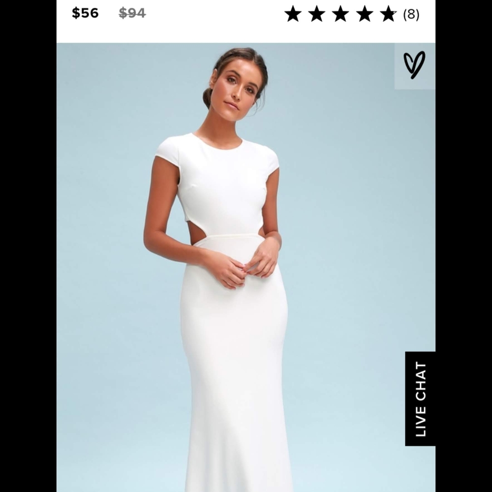 Lulu's White Backless Maxi Dress